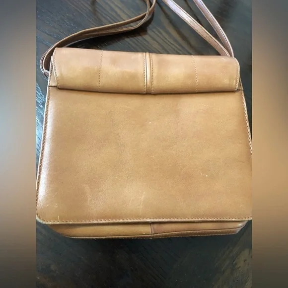 Vintage ARIES MEXICO Tan fine Leather Piel Bovino Bag boho chic classic crossbdy - Picture 6 of 16